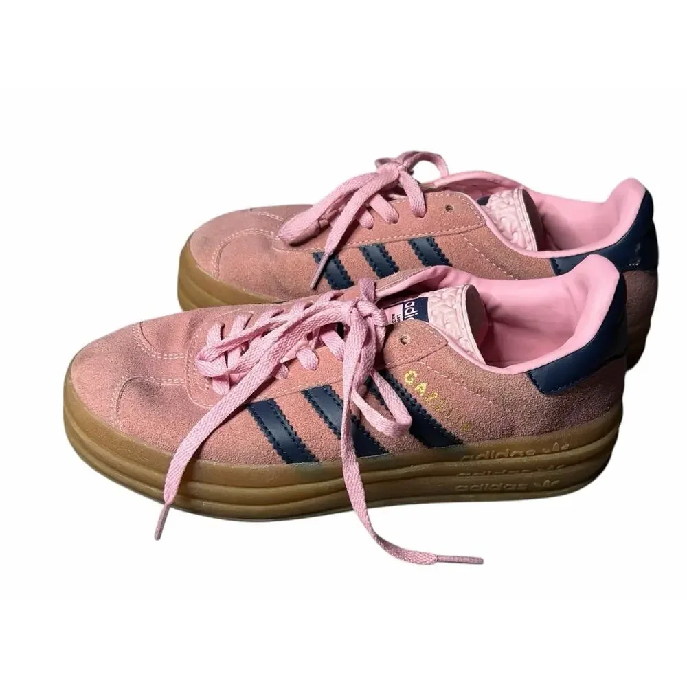 adidas Originals Gazelle Bold W Pink Navy Gum Women Platform Casual Shoes H06122